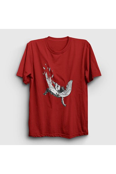 Presmono Unisex Κόκκινο μπλουζάκι Icarus Angel Falling Angel 509521 ττ