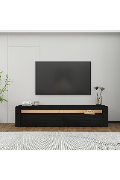 İNARCH DİZAYN Batı LED Işıklı 2 Kapaklı TV Sehpası – 150 cm – Minimal Tasarım...