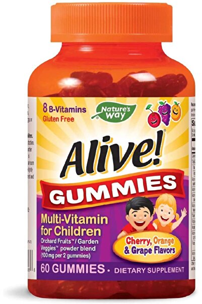 Nature's Way مكمل غذائي متعدد الفيتامينات للأطفال من Alive Kids، 60 قطعة حلوى