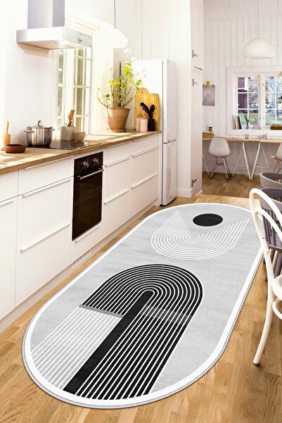 West Home Makinede yıkanabilir kaymaz taban leke tutmaz oval bohem mutfak hal...