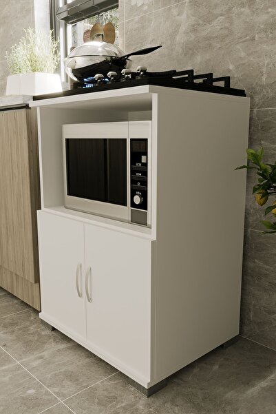 Remaks Çok Amaçlı Set Altı Dolap Mutfak Mikrodalga Fırın Dolabı - Beyaz