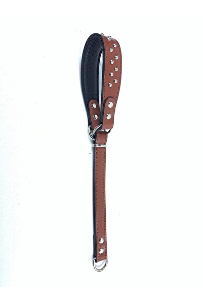 Lino Choke Neck Collar - 100% Natural Leather, Training Collar with Leather Accessories, Brown - Ln8