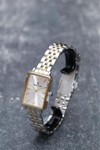 Daniel Klein Dke.1.10750 Rectangular Case Roman Numeral Minimal Design Women's Wristwatch