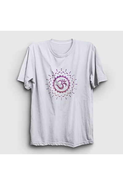 Presmono Unisex Λευκό Om Σύμβολο Διαλογισμός Δώρο Γιόγκα T-Shirt 512870 ττ