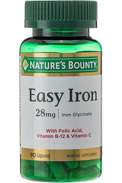 Nature's Bounty مكمل غذائي من معدن الحديد من 90s Easy، 90 كبسولة