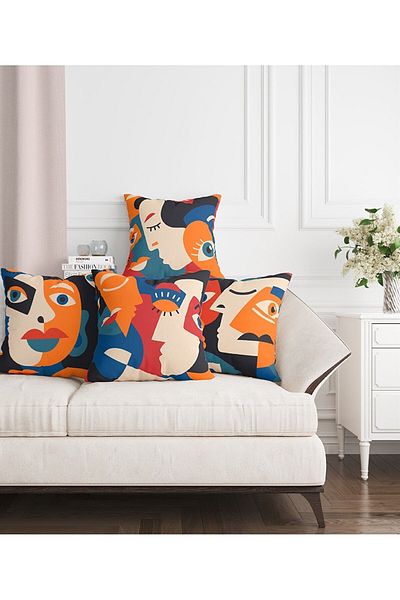 Markaev Husă de pernă din 4 piese în stil Picasso 933