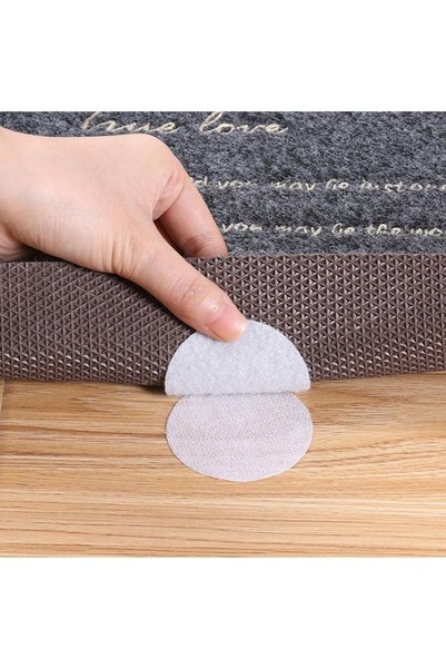 Aso Endüstriyel 10 takım 5 cm Halı Kilim Koltuk Örtüsü Sabitleyici Kaydırmaz Cırt Yıkanabilir Yapışkanlı Ped Beyaz