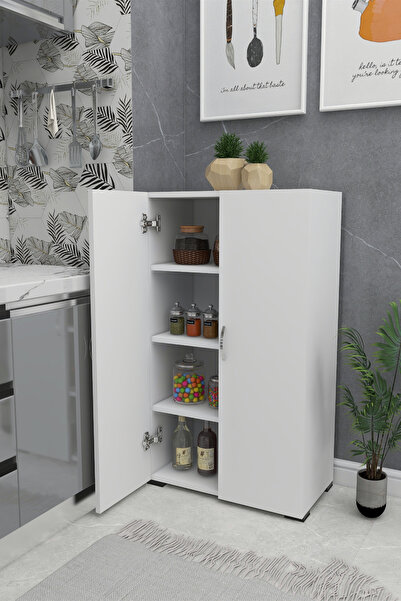 IRMAK MOBİLYA Çok Amaçlı Dolap Mutfak - Banyo - Hol - Ofis - Koridor - Kiler 2 Kapaklı