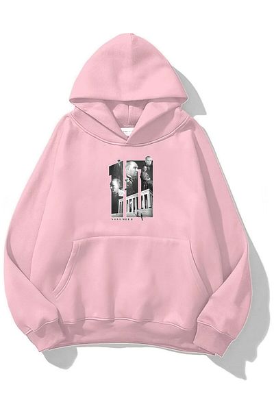 The Champ Clothing Kemal Atatürk 10 Νοεμβρίου με στάμπα - Ροζ Unisex φούτερ με κουκούλα