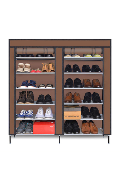 ALMUFARREJ Shoe Rack 12 Layer Brown Size 118x30x130 Cm