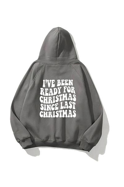 The Champ Clothing Φούτερ Smoked Unisex Hooded Fleece Χριστουγεννιάτικο κείμενο με στάμπα