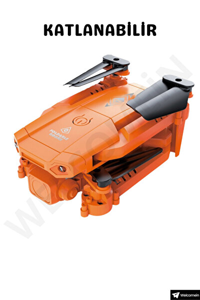 welcomein Mini Uzaktan Kumandalı Kameralı Katlanır Takla Atan Işıklı Telefona Bağlanır Çift Bataryalı Drone