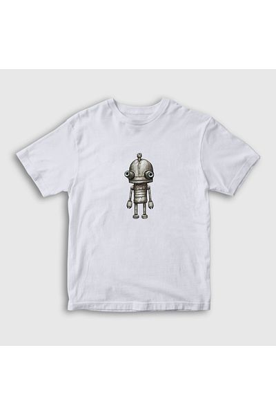 Presmono Tricou alb unisex pentru copii Josef Game Machinarium 509861 tt