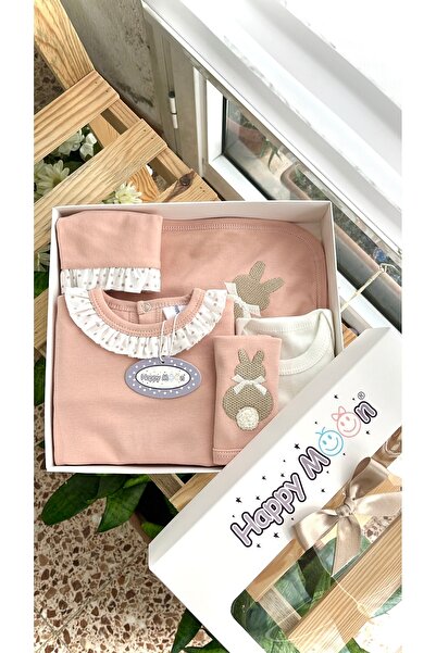 Happy Moon Bebek Giyim Kız Bebek Hastane Çıkışı Tulum Yenidoğan Seti %100 Pam...