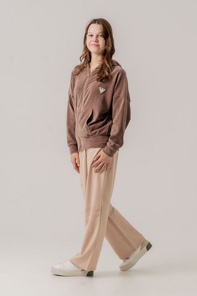 HAUSEkids 8-15 Years Premium Cool Velvet Κοριτσίστικο Σετ - Μοντέρνο Camel
