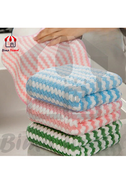 Bima Ticaret Orijinal 3'lü 30x30cm Puf Bez, Mercan Polar Bez, Mikrofiber Bez,...