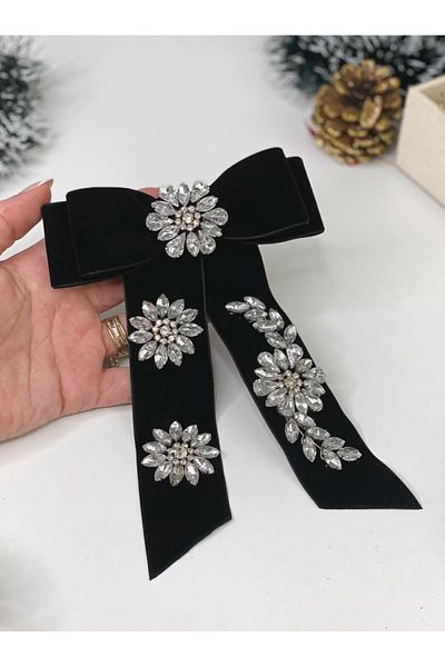 CSR Collection Cataramă franceză cu fundă din piatră de zircon din catifea