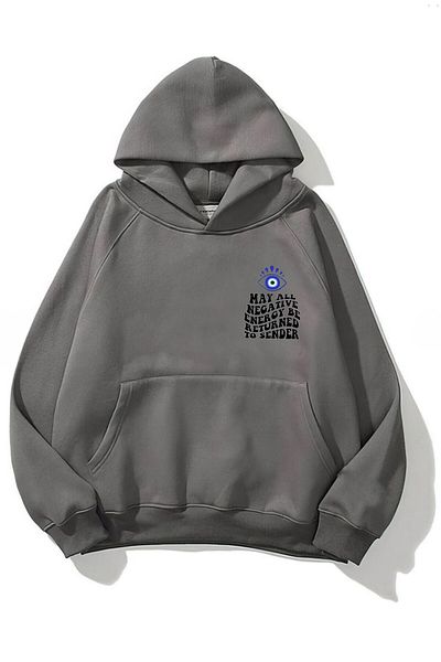 The Champ Clothing Smoked Unisex Hooded Fleece Eyelash Evil Eye Bead Printed Sweatshirt