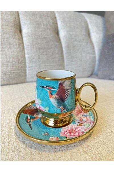 ROY KING Royking Qush 6 Lı Kahve Fincanı Takımı MAVİ BKY 006