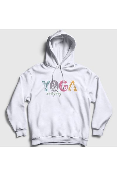 Presmono Φούτερ δώρου White Yoga Hooded Meditation - Unisex 508483 ττ