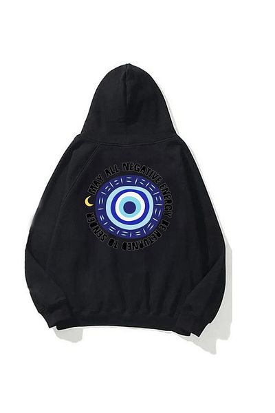 The Champ Clothing Бял унисекс суичър - с качулка, щампа с мъниста от полар