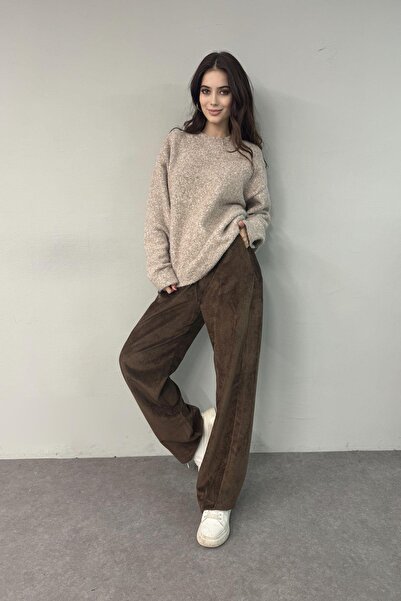 lizge giyim BEL LASTİKLİ KADİFE PANTOLON