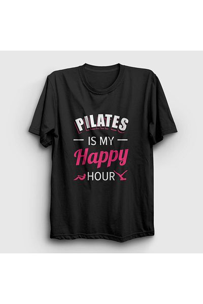 Presmono Унисекс тениска My Happy Hour Black Pilates - 512643tt