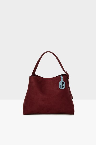 Bagmori Burgundy Women's Mini Belted Suede Bag m 000008570