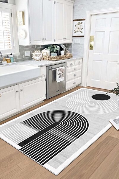 West Home Makinede yıkanabilir kaymaz taban leke tutmaz bohem mutfak halısı s...