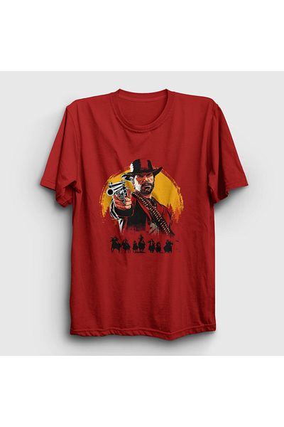 Presmono Унисекс тениска за игри Red Dead Redemption в червено - 507570tt