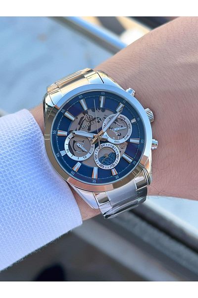 Bigotti 5 Atm Waterproof Men's Wristwatch - Case & Cord Steel, Interior Functions Active Ebg.10561.3