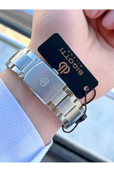 Bigotti Kasa Ve Kordon Çelik İç Fonksiyonları Aktif 5 Atm Su Geçirmez Erkek Kol Saati EBG.10511.4