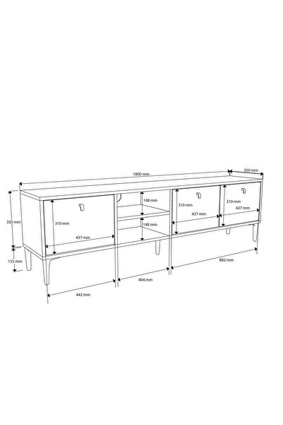 Mezza 1360 Vision Tv Ünitesi Hat - Kaplan Rengi