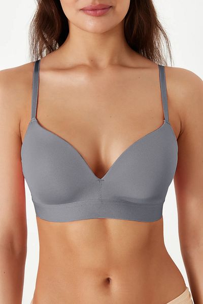 Trendyol Collection Grauer Micro-Strick-BH – Seilträger, ohne Polsterung und ohne Bügel, THMSS24SU00008