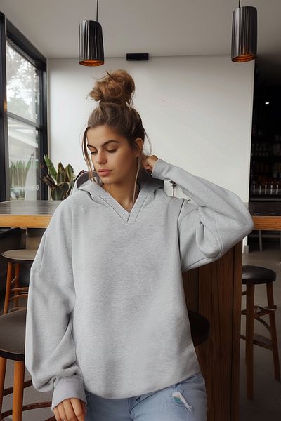 Trendyol Collection Oversize šedá melanžová mikina s kapucí – tlustá pletená TWOAW25sw00023