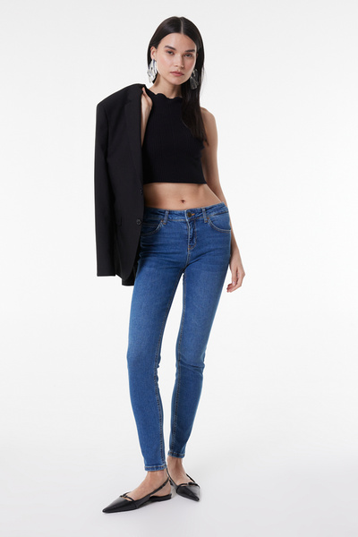 Lee Normal Waist Super Narrow Leg Skinny Fit Light Blue Women's Denim Trousers L526005404-Light Blue