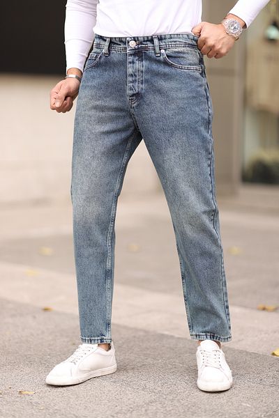 Trendyol Collection Mittelblaue Boyfriend-Jeans aus 100 % Baumwolle TMNAW25JE00020