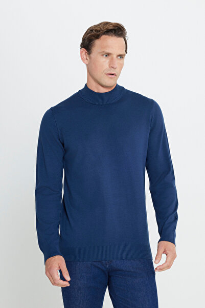 ALTINYILDIZ CLASSICS Ανδρικό πλεκτό πουλόβερ με μισό ζιβάγκο με μισό ζιβάγκο, χωρίς πήξιμο