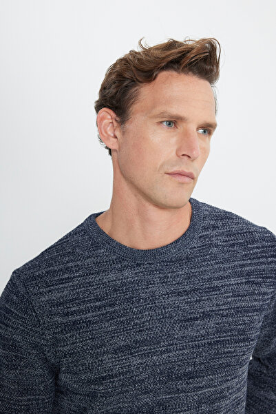 ALTINYILDIZ CLASSICS Стандартний трикотажний светр з коміром-стійкою та рукавами з еластичною манжетою