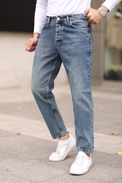 Trendyol Collection Mittelblaue Boyfriend-Jeans aus 100 % Baumwolle TMNAW25JE00020