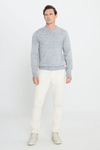 AC&Co / Altınyıldız Classics Pulover pentru bărbați, gri Melange, cu croială normală, tricotaje jacquard, cu croială normală