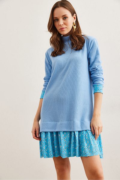 Olalook Γυναικείο Baby Blue Garnish Φόρεμα ΘεσσαλονίκηςELB- 19000965