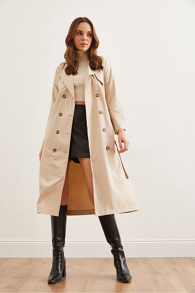 Olalook Női Stone Pocket béleletlen Trench CoatTRC- 00000002