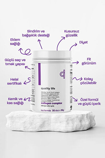 Quality Life Kolajen Complex Saf Toz Tip1 Tip2 Tip3 Tip5 10 Hidrolize Collagen Peptit Collegen Colagen Kollagen