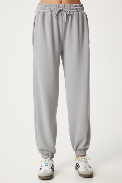 Happiness İstanbul Szürke modális kevert női kocogós melegítőnadrág - EN00617