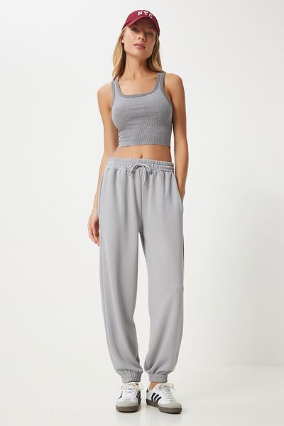 Happiness İstanbul Graue Modal-Jogginghose für Damen – EN00617