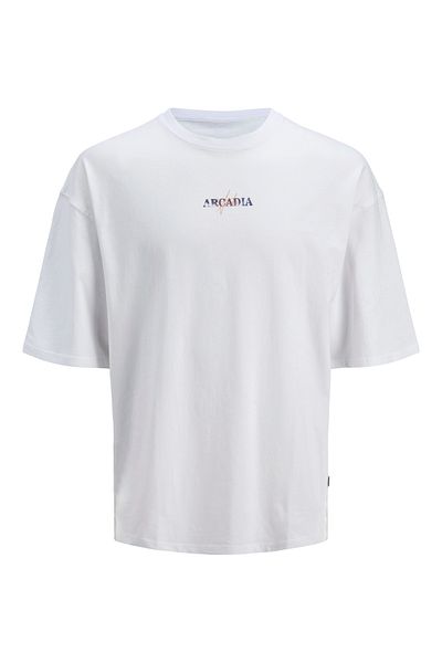 Jack & Jones Jjecharge Graphic Tee - O-N Styd Aw24 Ln White 12278582
