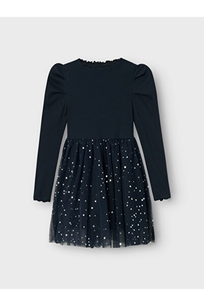 name ıt Nmfraya Navy Blue Ls Dress - 13236044