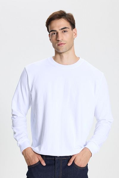 George Henry Warmes Herren-Sweatshirt aus Baumwolle mit 3 Fäden, Standard-Passform, normaler Passform, Rundhalsausschnitt