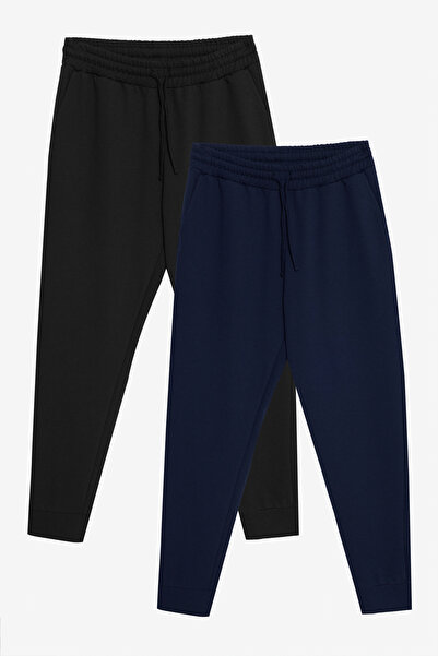 George Henry 2'li Paket 2 Iplik Cepli Rahat Pamuklu Jogger Standart Fit Norma...